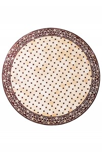 Table marocaine en mosaïque Meknès, beige et...