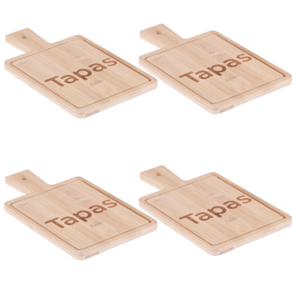 Lot de 4 planches à tapas en bamb box