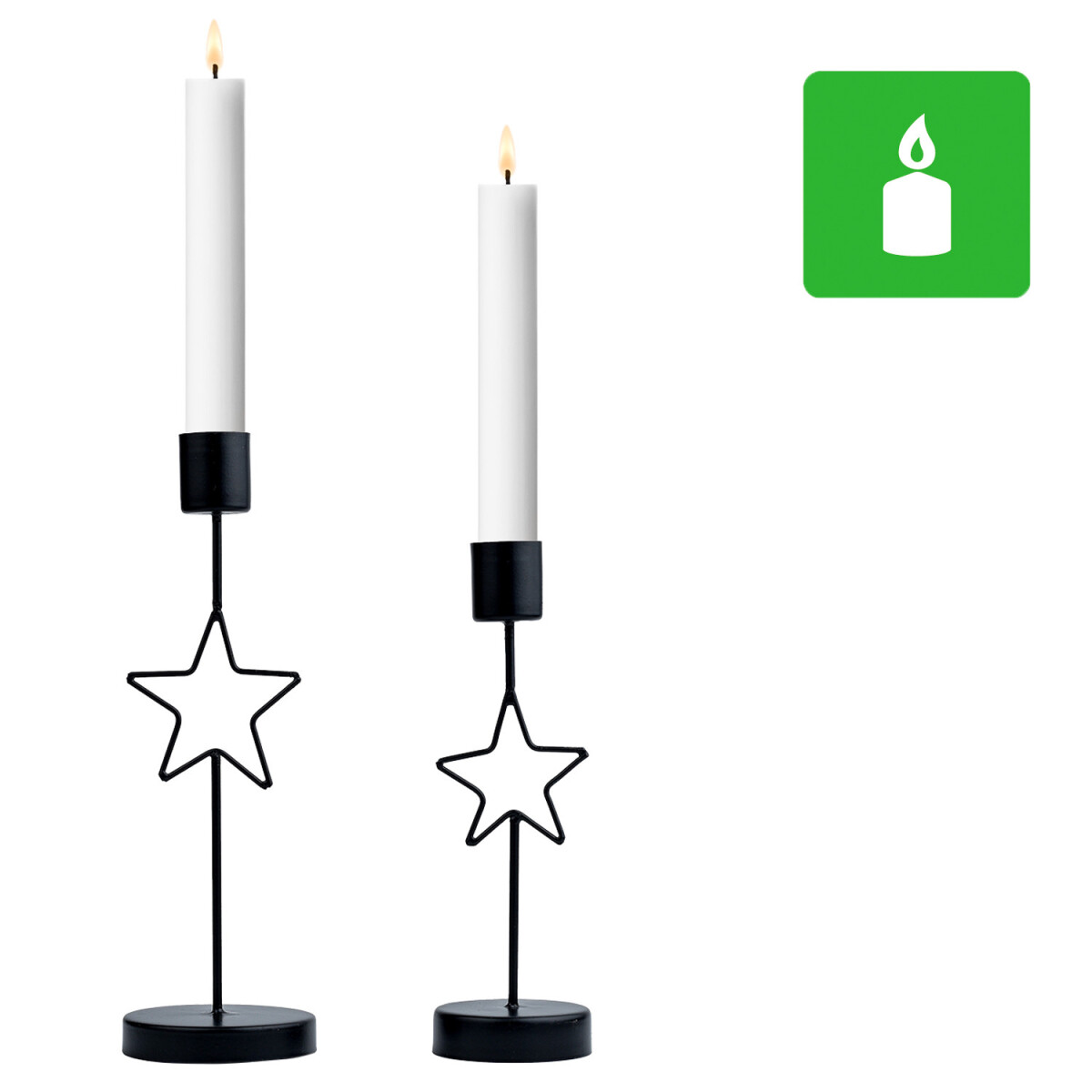 Lot de 2 bougeoirs de Noël rétro Toria