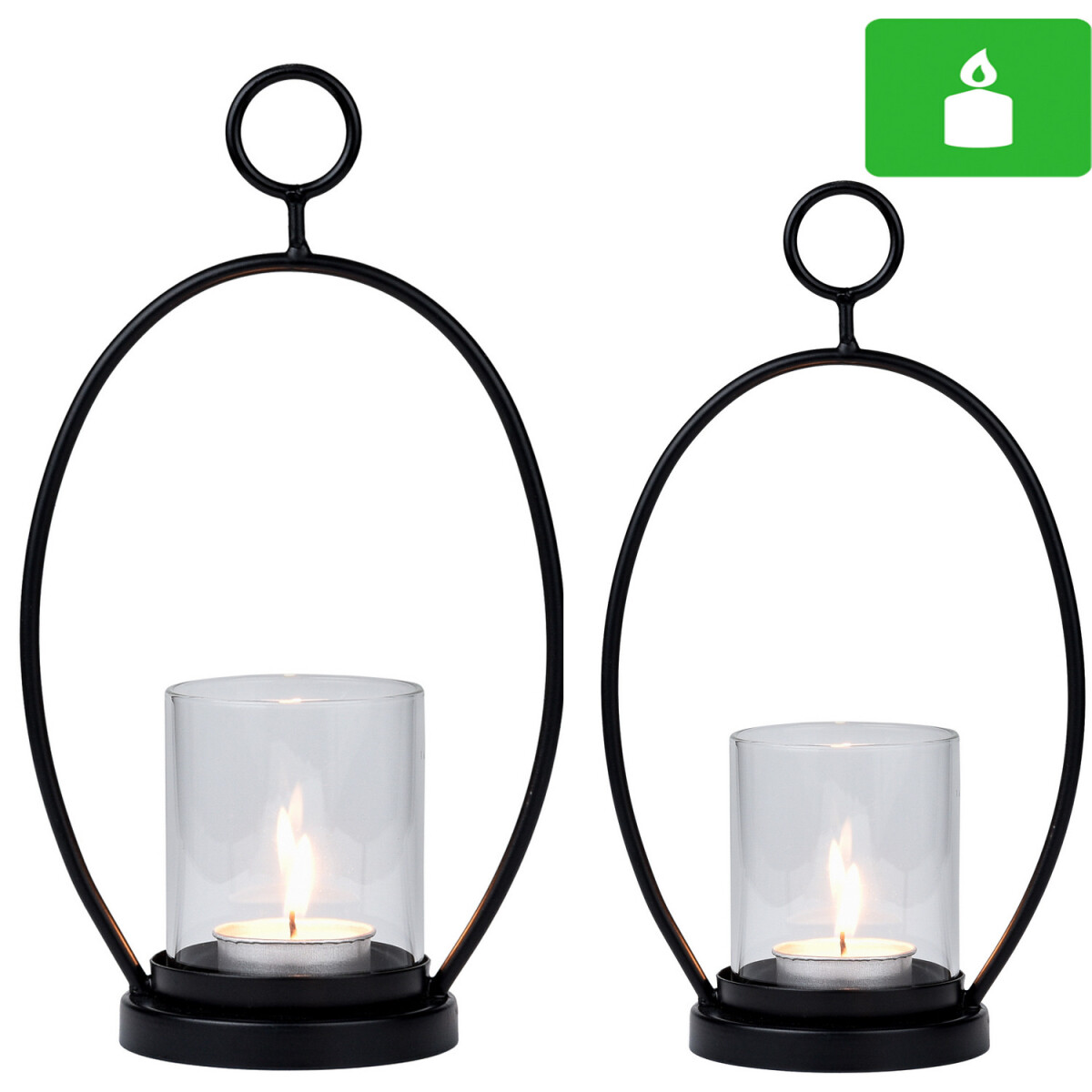 Lot de 2 bougeoirs modernes Hovlo