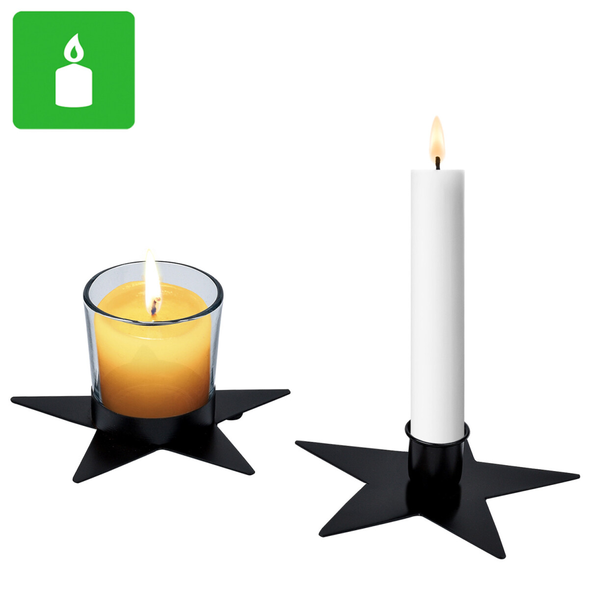 Lot de 2 bougeoirs modernes « Astur »