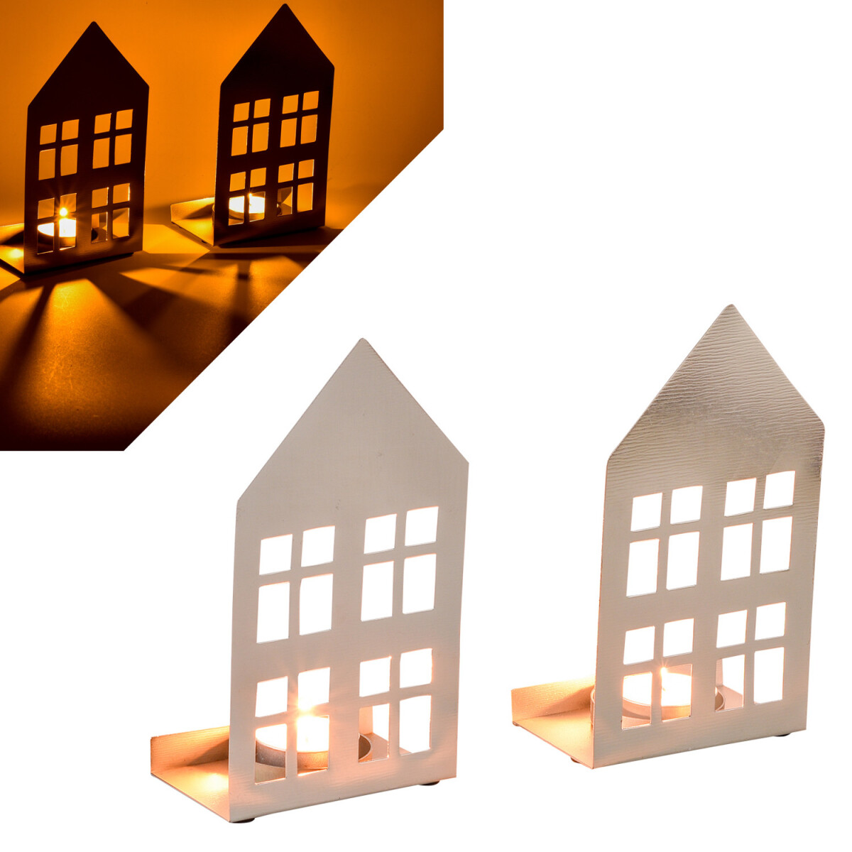 Lot de 2 photophores de Noël « Maison dhiver &raq