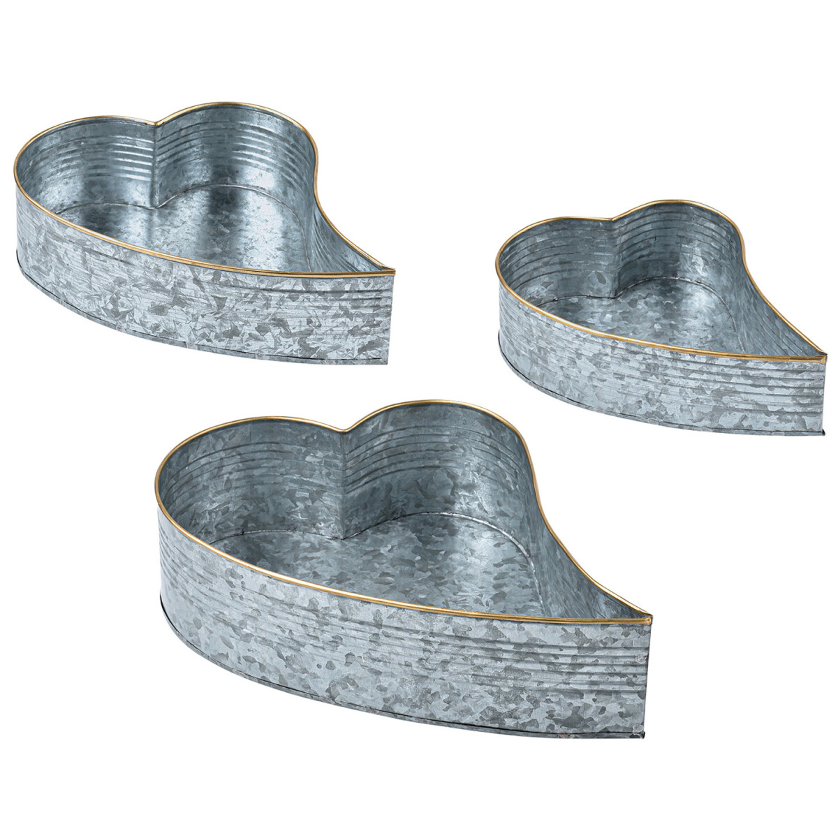 3er Set Vintage Tablett Serviertablett Silber Deko Valentin