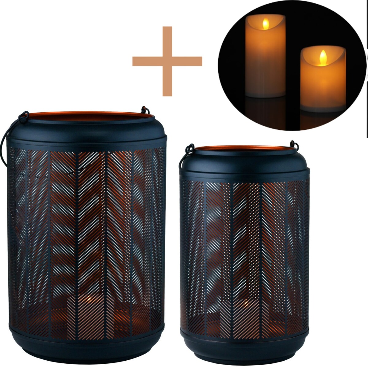 2er Set Led Moderne Deko Balkon Garten Windlicht Gartenwindl