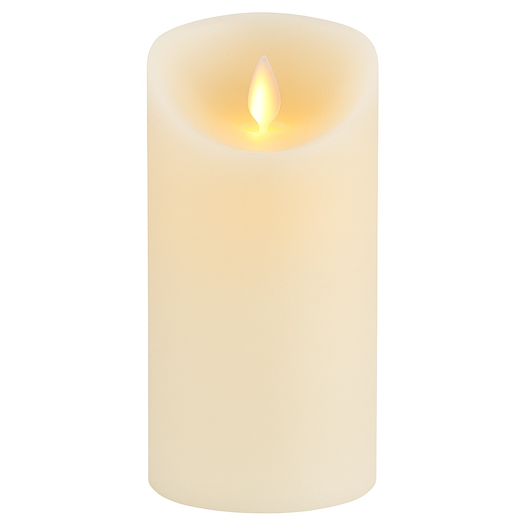 LED Kerze aus Echtwachs H 15cm × B 7,5cm | Boho Vintag