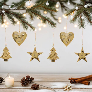 Lot de 6 pendentifs de Noël, décorations de...