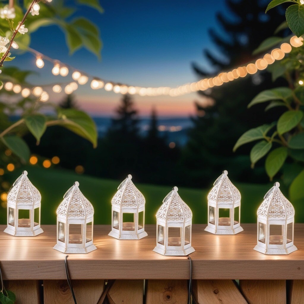 6er Set Orientalische Laterne Gadi Weiss box