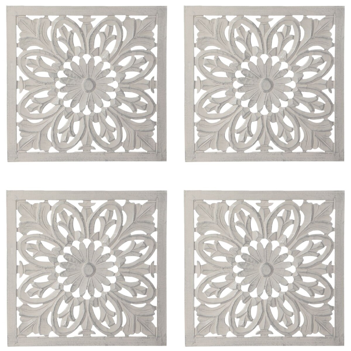 4er Set Vintage Wanddeko Holzbild Wandbild aus Holz Adarsch 