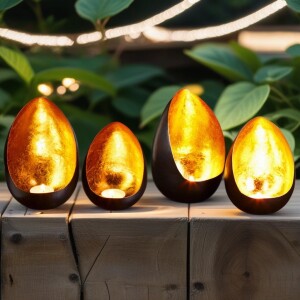 Lot de 4 photophores Namik pour bougies chauffe-plat