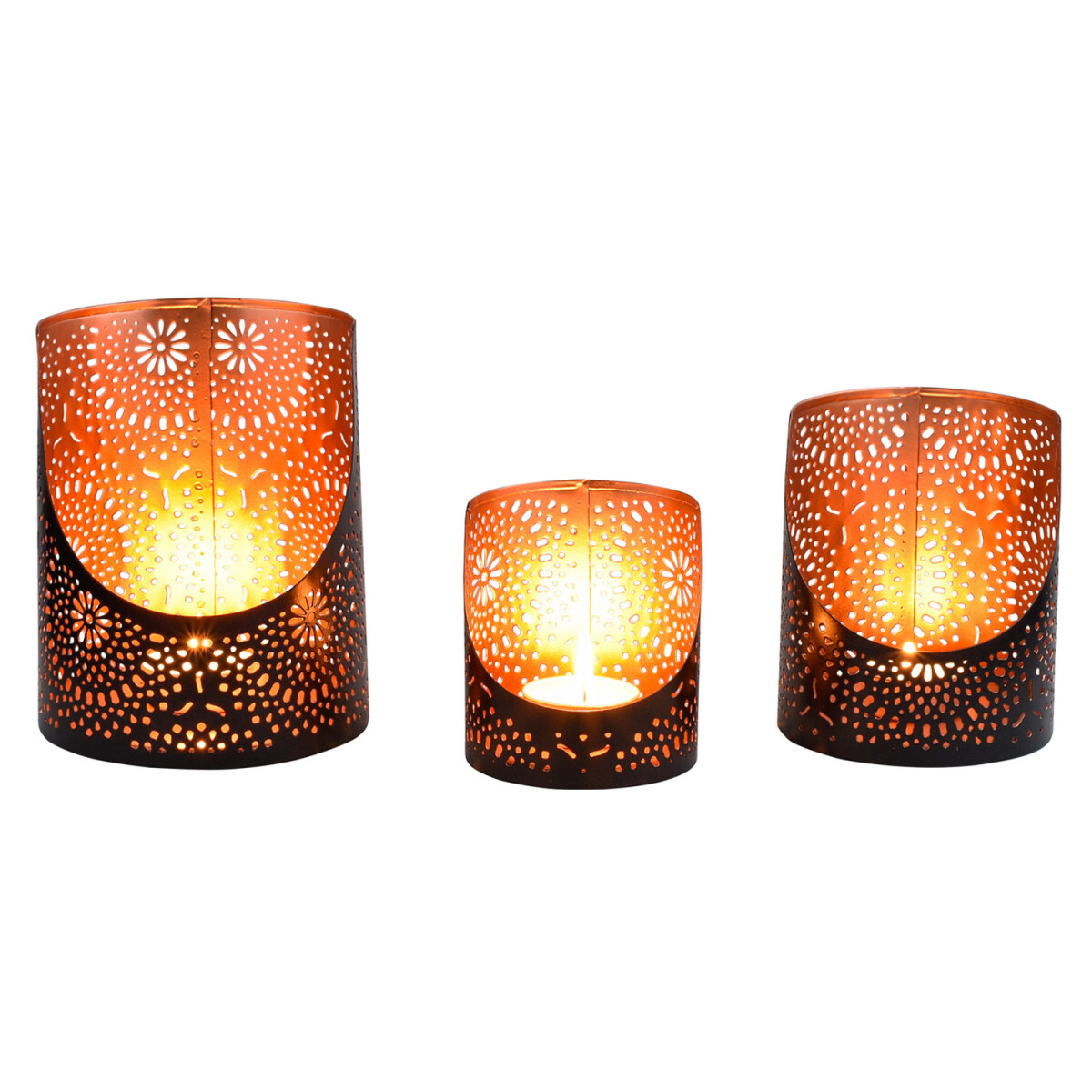 3er Set Orientalische Deko Windlicht Teelichthalter Yulet Sc