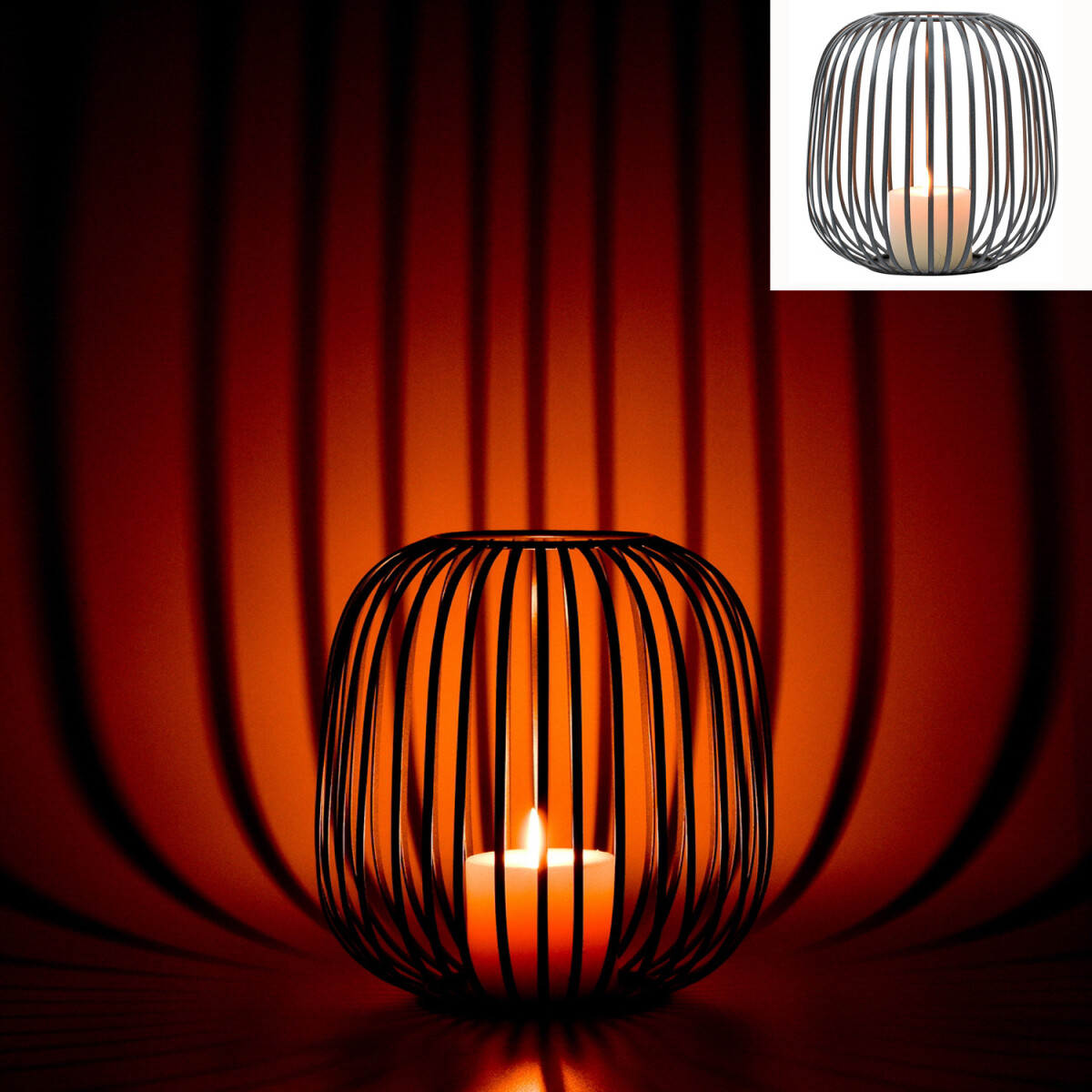 Bougeoir de style scandinave Salio, noir box