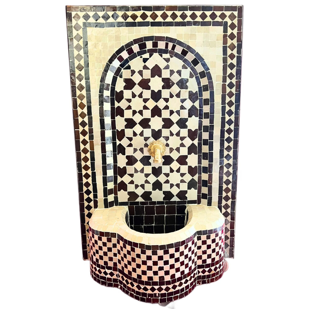 Marokkanischer Mosaik Gartenbrunnen 87cm box