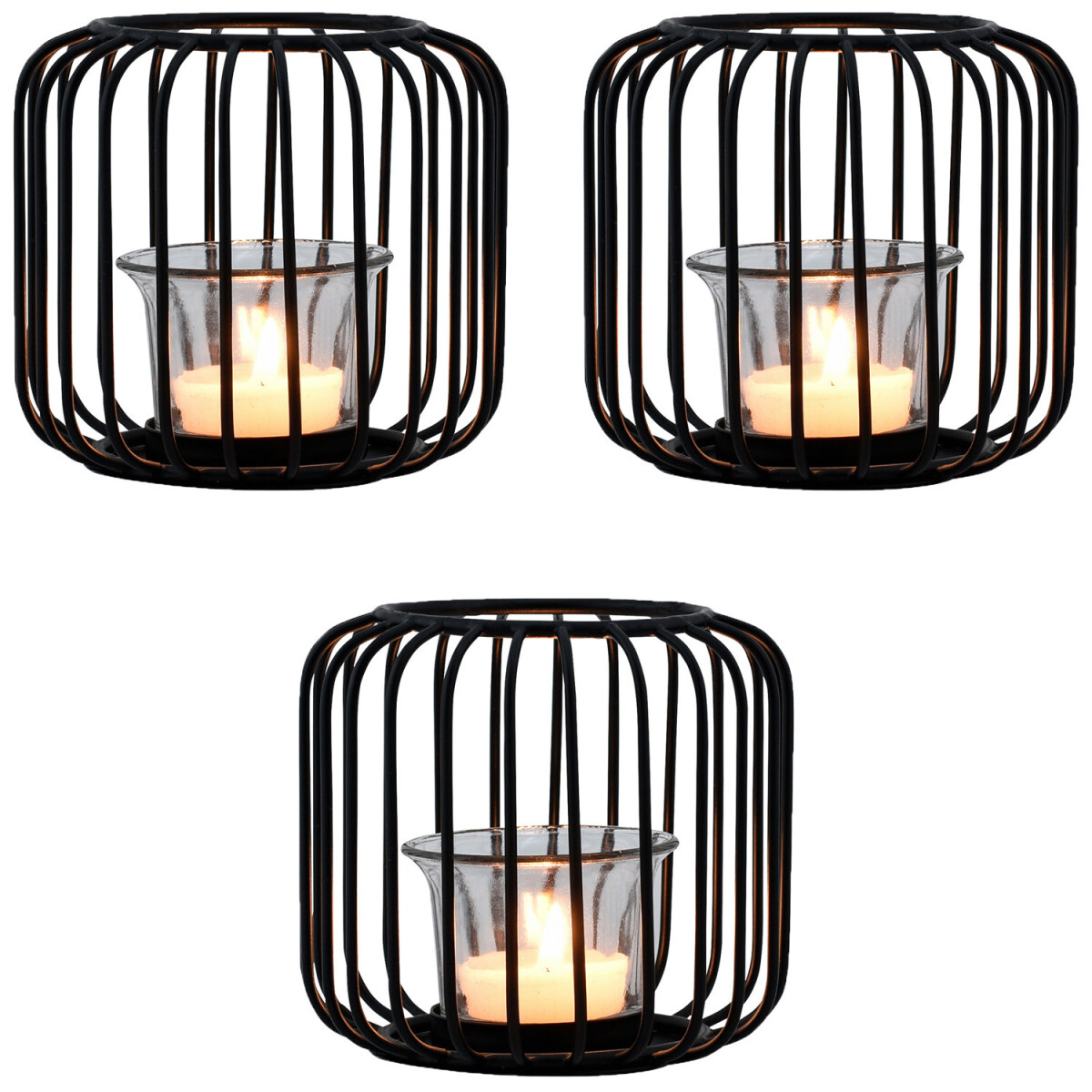 3er Set Skandinavische Deko Windlicht Teelichthalter Kerzenh