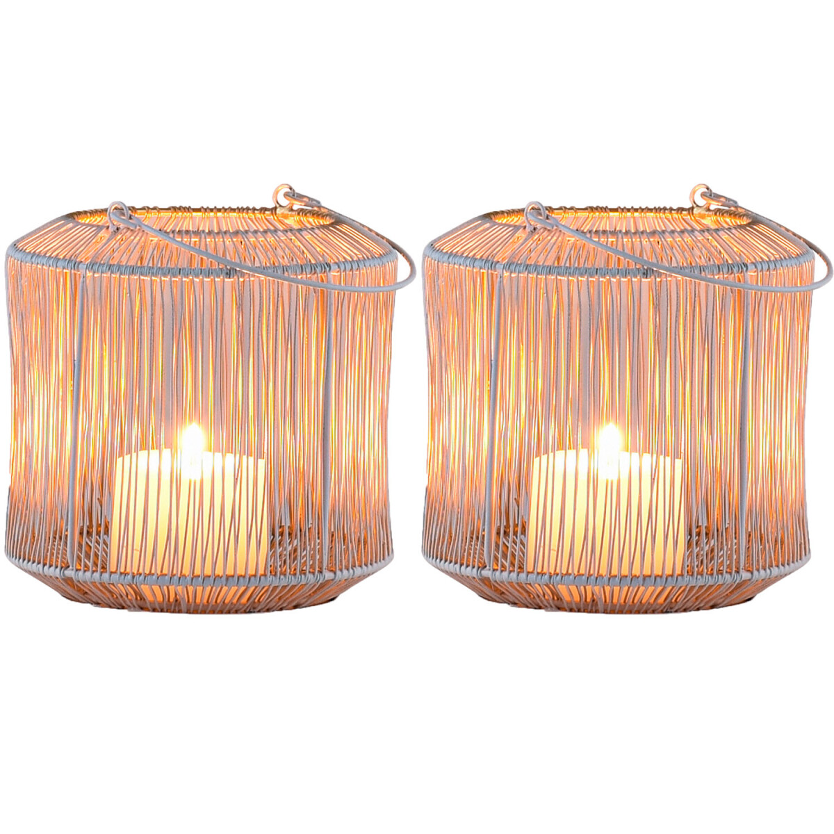 2er Set Skandinavische Deko Windlicht Teelichthalter Stello 