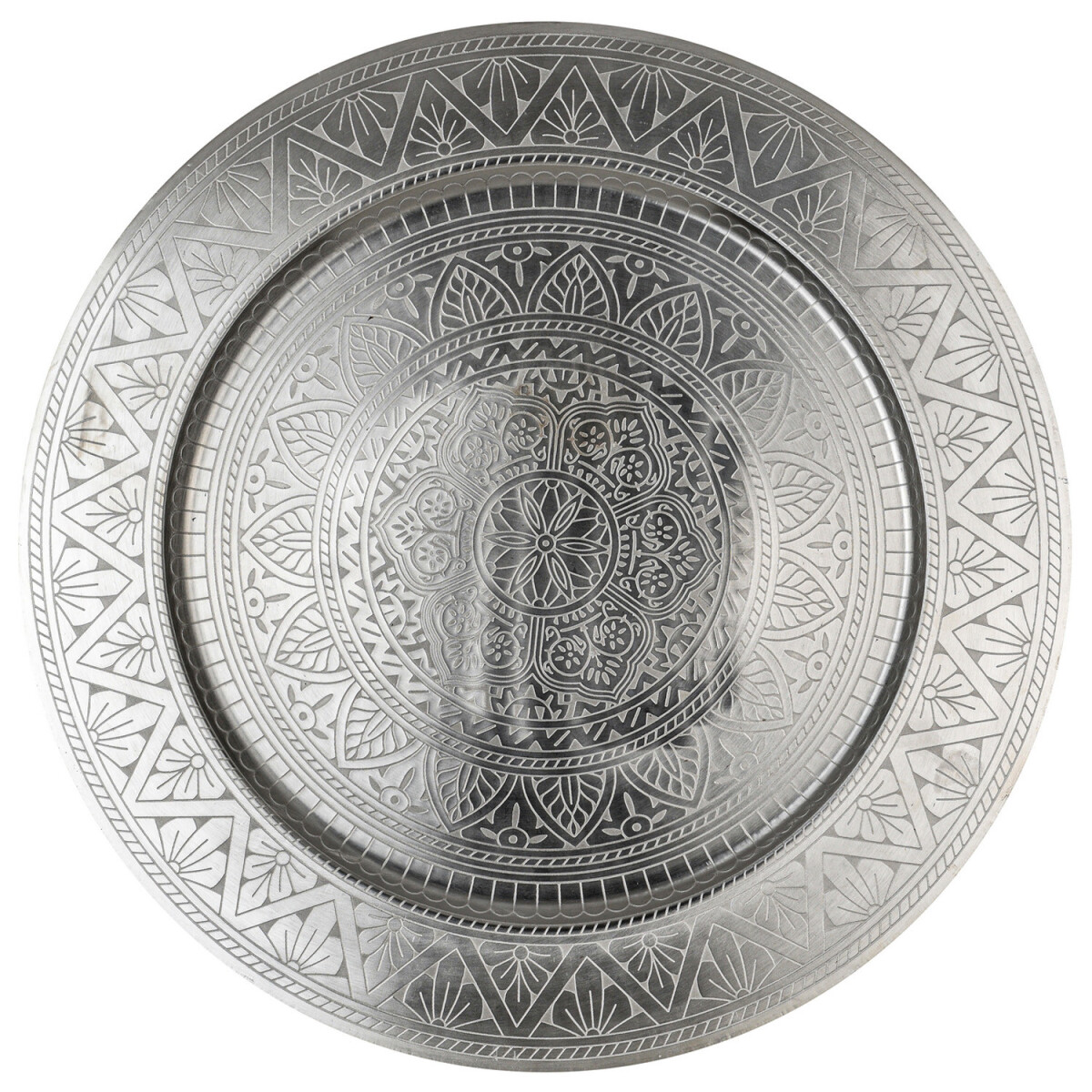 Orientalische Deko Serviertablett Kerzentablett Manar Silber