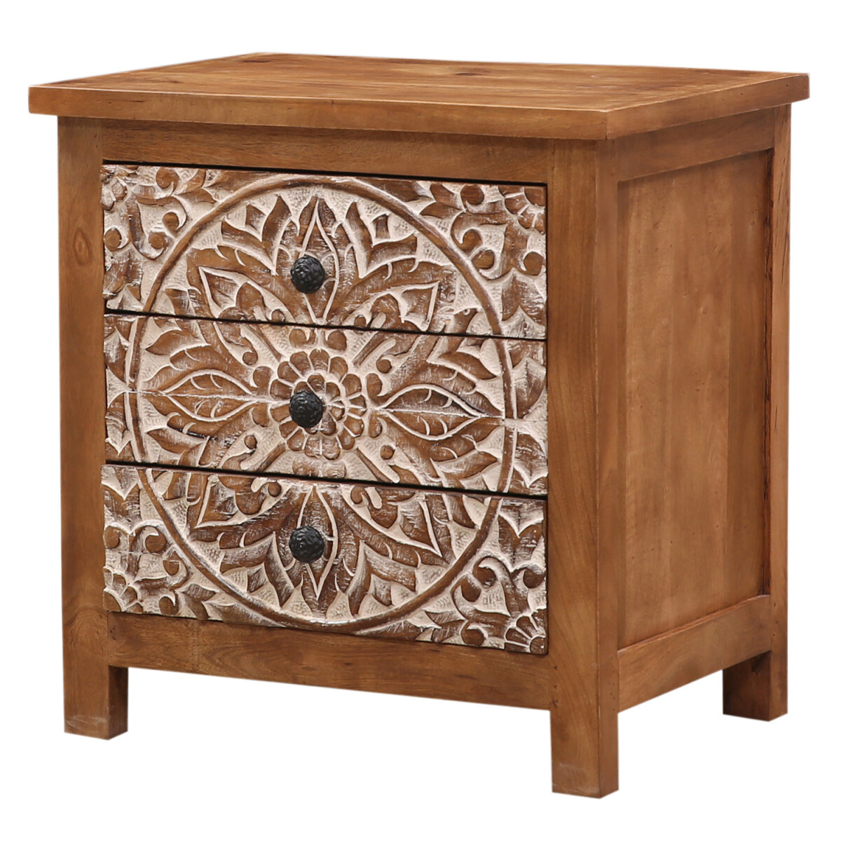 Meubles orientaux : table de chevet, com box