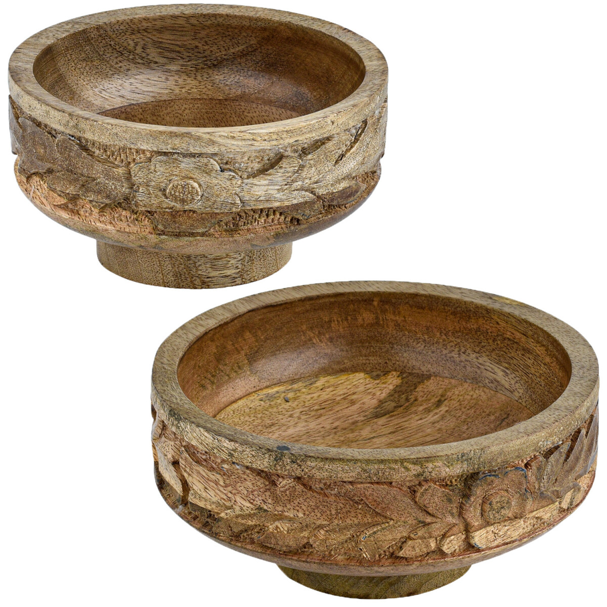 2er Set Boho Deko Schale Obstschale Holzschale Lulua