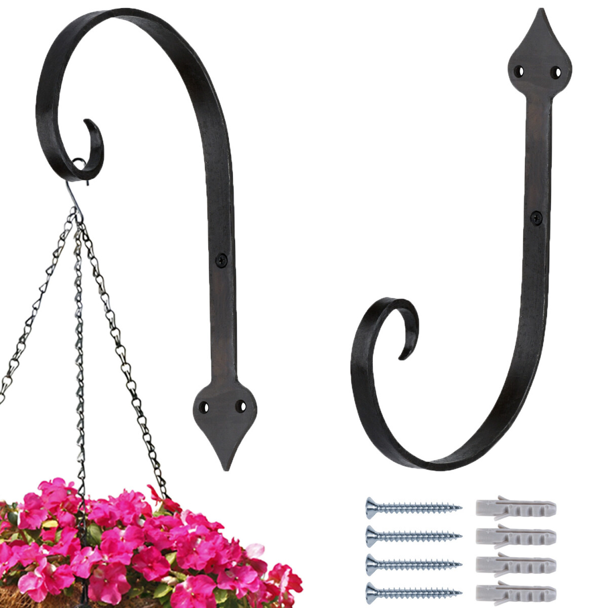 2er Set Wandhaken fuer Blumenampel Laternenhaken Mapov