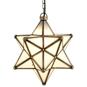 Suspension étoile en verre Bghina blanche 35 cm |...