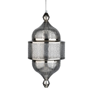 Suspension orientale Ihdaa argentée 56 cm | Fait...