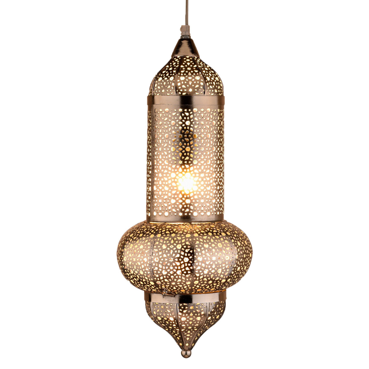 Orientalische Pendelleuchte Jamini Silber 51 cm | Handarbeit