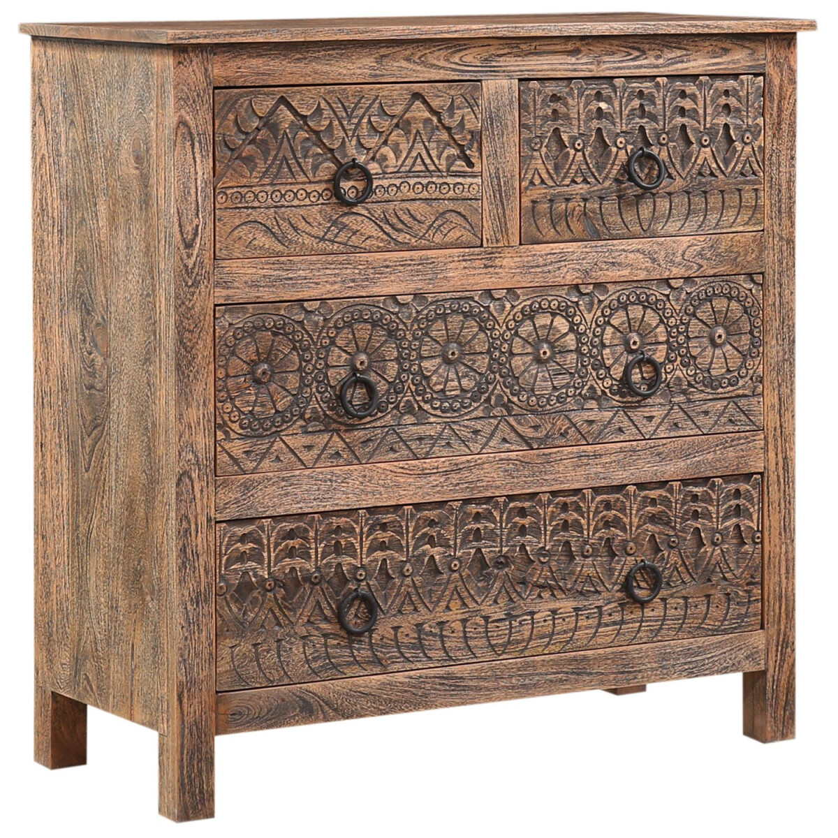 Boho Deko Sideboard Kommode mit Schublade aus Holz Hanifa