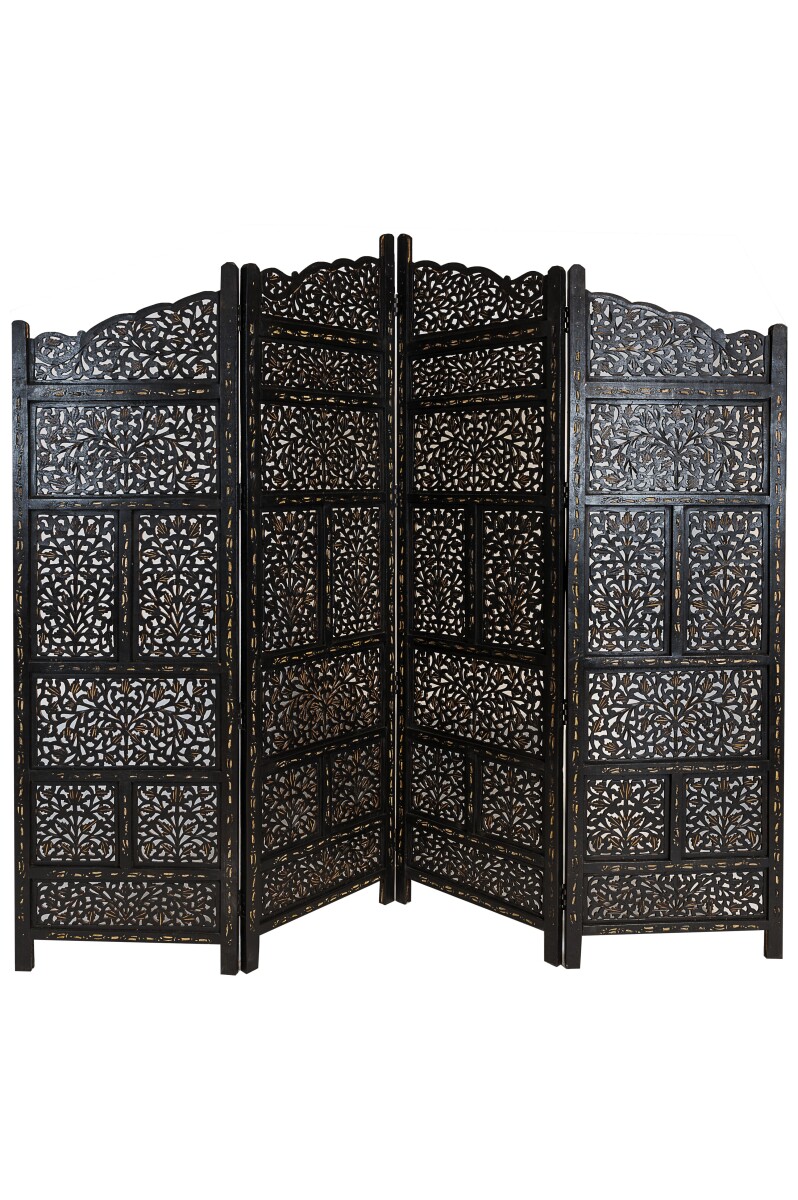 Orientalischer Paravent aus Holz saraswati