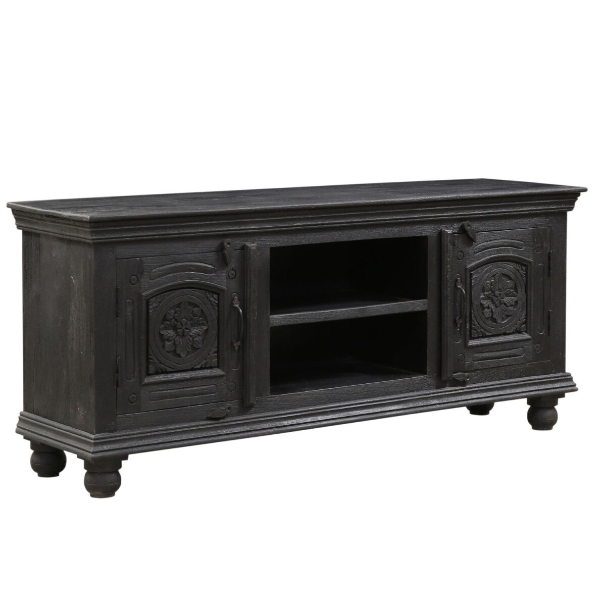 Skandinavische TV Schrank Board Bank Lowboard Somios Schwarz