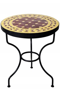 Table en mosaïque Marrakech Bordeaux Jaune | Table...