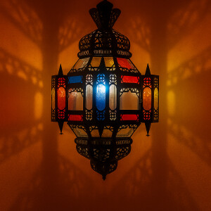 Suspension Falak en vitrail 60 cm | Lampe orientale en...