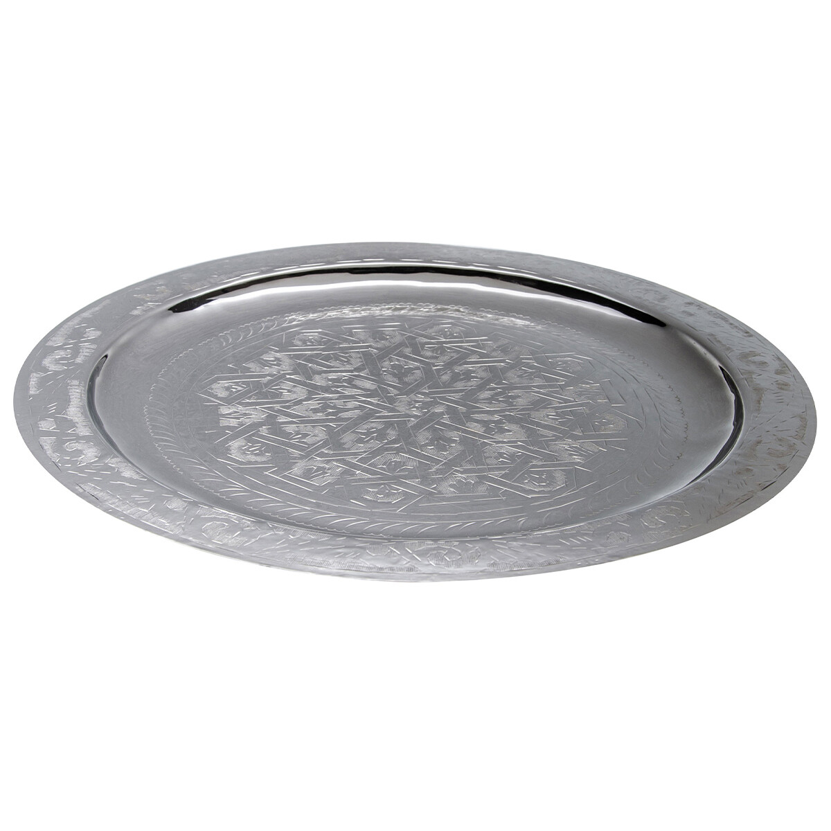 Orientalisches Tablett Mehdia 40cm Silberfarbig