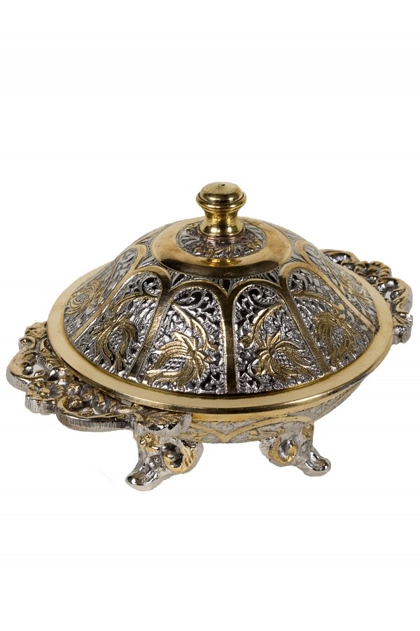 Orientalische Zuckerdose Dose Silber/Gold Khasib