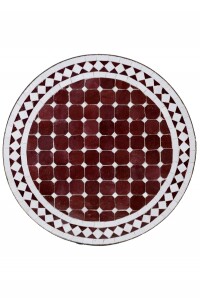 Table en mosaïque marocaine de Marrakech, blanc...