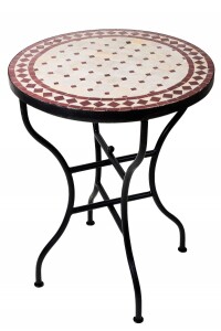 Table en mosaïque marocaine Marrakech, beige et...