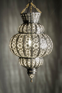 Suspension Harem argentée 50 cm | Lampe orientale...