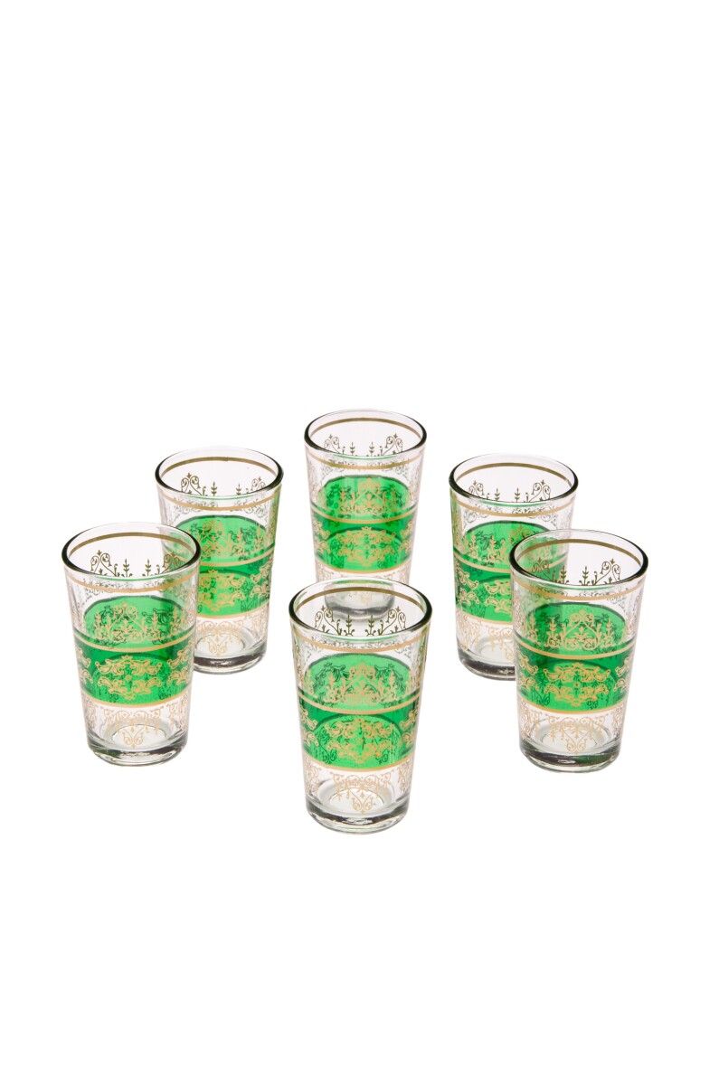 6x Orient Teeglas Marrakesch Grün - 6er SET