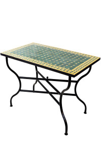 Table en mosaïque marocaine Marrakech, vert et...