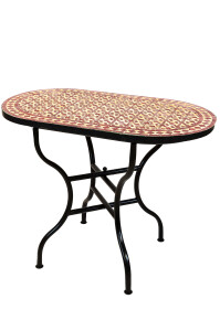 Table en mosaïque marocaine Albaicin Beige Bordeaux...