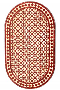 Table en mosaïque marocaine Albaicin Beige Bordeaux...