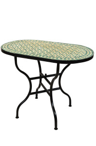 Table en mosaïque marocaine Albaicin beige et vert...