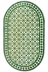 Table en mosaïque marocaine Albaicin beige et vert...