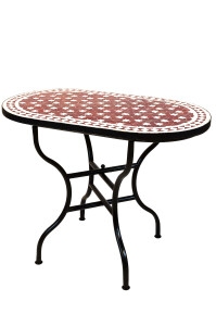 Table en mosaïque marocaine Estrella Bordeaux Blanc...