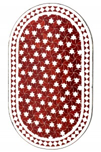 Table en mosaïque marocaine Estrella Bordeaux Blanc...