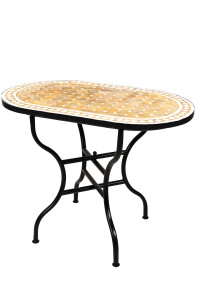 Table en mosaïque marocaine Marrakech, beige et...