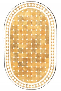 Table en mosaïque marocaine Marrakech, beige et...