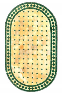 Table en mosaïque marocaine Marrakech beige et vert...