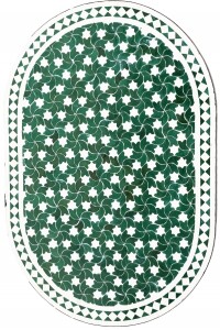Table en mosaïque marocaine Estrella vert et blanc...