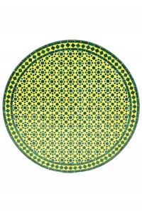 Table en mosaïque marocaine Albaicin vert et jaune...