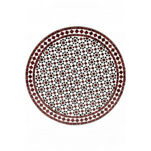 Table en mosaïque marocaine Albaicin noir, blanc et...