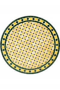 Table en mosaïque marocaine Giralda beige, jaune et...